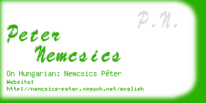 peter nemcsics business card
