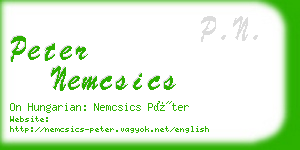 peter nemcsics business card